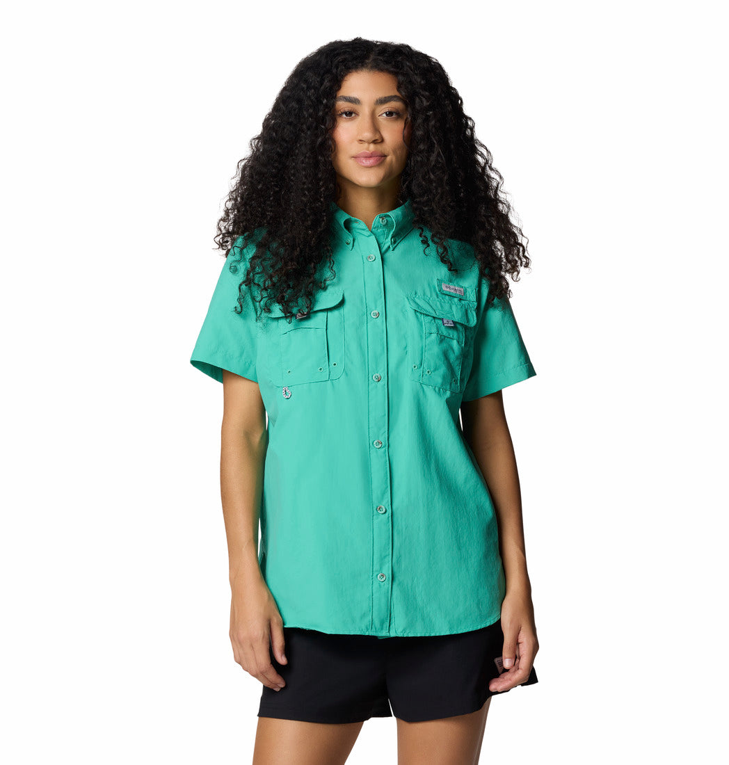 Chemise Columbia PFG Omni Shade Bleue – Manches Courtes, Ventilée – Femme, Pêche, Randonnée – Occasion