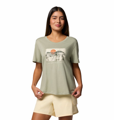 2120051-RUBY SPRINGS™ GRAPHIC SCOOP NECK SS-COLUMBIA