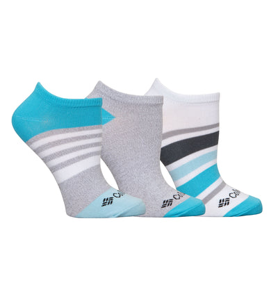 RCL597WUS-SOCKS WM 3P POLYTAM COLOR BLOCK NS- ELASTIC ARCH- SILICONE STAMP- Y HEEL-COLUMBIA